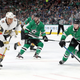 Vegas right-winger Ryan Reaves hit Dallas’ Esa Lindell (r.) and had a racial slur hurled at him by an unknown Star.